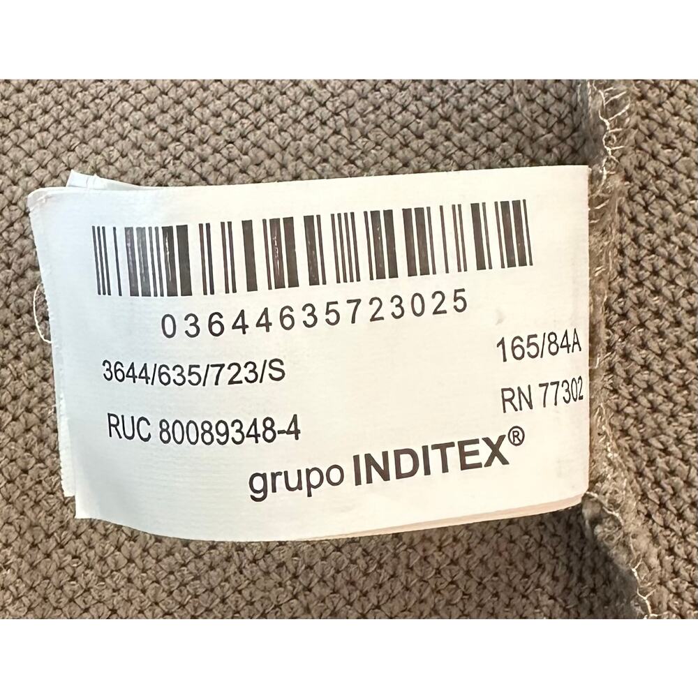 Zara Soft Pique High Neck Top Tan Taupe Sleeveless Size S - Picture 14 of 15